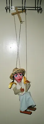 Vintage Mexican Cowboy Poncho Villa Marionette String Puppet Paper Mache • $12