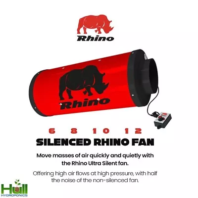 RHINO ULTRA SILENT EC ACOUSTIC FAN Speed Control Ventilation 6  8  10  12  HYDRO • £84.95