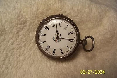 Vintage  Key Wind .800 Silver  Size 6  Pocket Watch 1800s As Is • $19.99