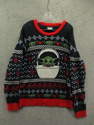 Star Wars Mandelorian Grogu Baby Yoda Ugly Christmas Sweater Women's Size L/XL • $16.99