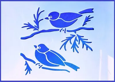 A4 Flexible Stencil *BIRDS ON BRANCHES* Forest Woodland Painting Crafts  • $10.95