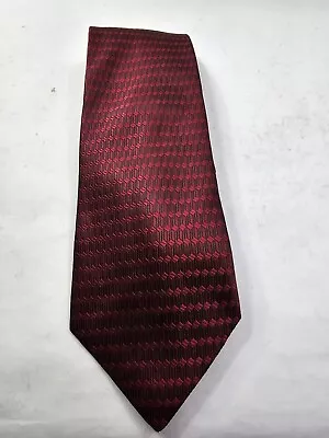 Roundtree And Yorke Mens Red Extra Long Wide Silk Woven Classic Designer Tie • $9.99