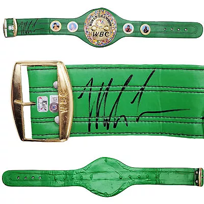 Mike Tyson Autographed Green Wbc World Championship Belt Beckett Witness 210832 • $599