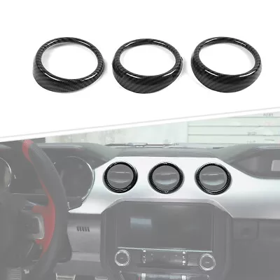 3pc Central AC Air Vent Outlet Cover Trim For Ford Mustang 2015+ Carbon Fiber • $22.99