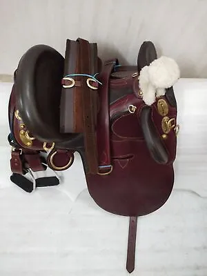 Beautiful Australian Leather Stock Saddle With Horn All Size With Free Shipping • $269.99
