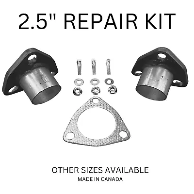 2.5  ID Universal Quick Fix Exhaust Triangle Flange Repair Pipe Kit Gasket • $43