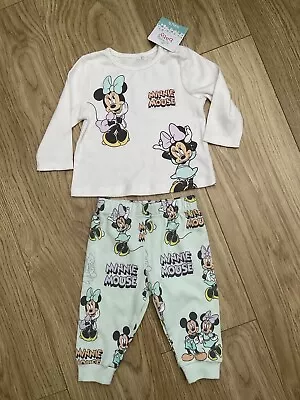 BNWT Baby Girl Outfit 3-6 Months Disney Minnie Mouse Top And Trousers • £6.50