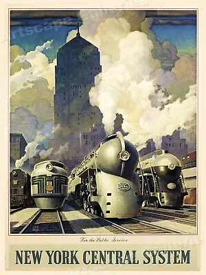 1940s New York Central System Vintage Style Train Travel Poster - 20x28 • $17.95