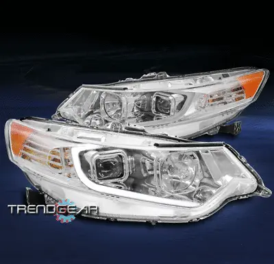 For 2009-2014 Acura Tsx [hid Model] Led Bar Projector Headlights Headlamp Chrome • $307.95