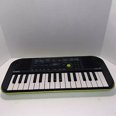 CASIO SA-46 Mini Keyboard Black & Green Power/Volume And All Buttons Work/Tested • $33