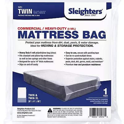 Mattress Storage Bag - Reusable 5 Mil Bed Bag For Moving - Mattress Protector... • $21.27