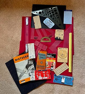 20 PC Lot Vtg Templates/Calculators/Protractors/Drawing Tools Engineer/Drafting • $75