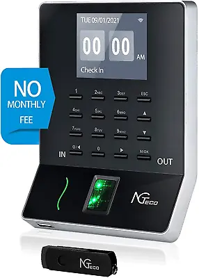 (Used) NGTeco Employees Punch Wifi Biometric Fingerprint Time Clock • $94.99