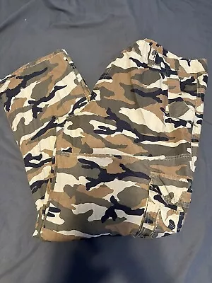 Ecko Unlimited Mens Green Camo Ripstop Classic Fit Cargo Pants 42 X 31 • $26.99