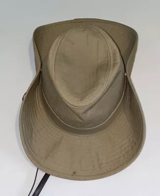VTG  Safari Boonie Travel Hat Tan Fabric Band Made In The USA Size M • $14