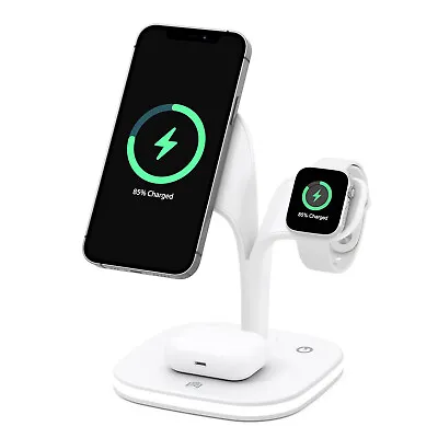 5 In1 LED Wireless Fast Charger Charging Station Stand For Apple Watch IPhone • £37.99