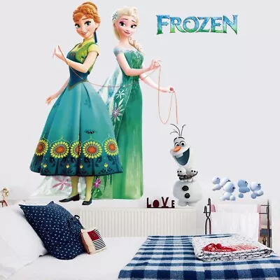 Frozen Princess Wall Decal Elsa Anna Olaf Stickers Kids Girls Nursery Room Decor • £6.99