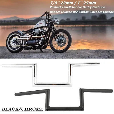 $36.99 • Buy 7/8  1'' Motorcycle Handlebar Z Drag Bar For Honda Yamaha Suzuki Chopper Bobber