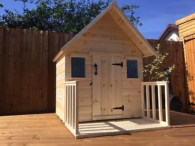 £365 • Buy Childrens Wooden Play House Wendy House With Veranda 6ft X 4ft QUALITY ITEM 