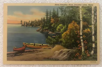 Rangeley Lakes Main C.T. Colortone Antique Postcard Postmark 1942 • $6