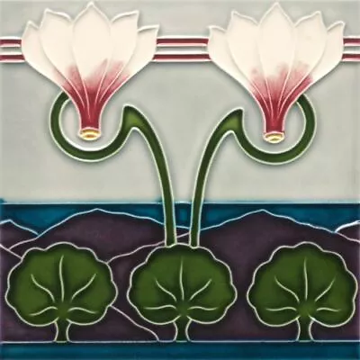 Art Nouveau Vintage Ceramic Tile Azulejo German Trivet Majolica Reproduction • $19.79