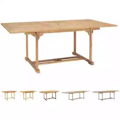 Dining Table Outdoor Extendable Dining Desk Furniture Solid Wood Teak VidaXL • $439.99