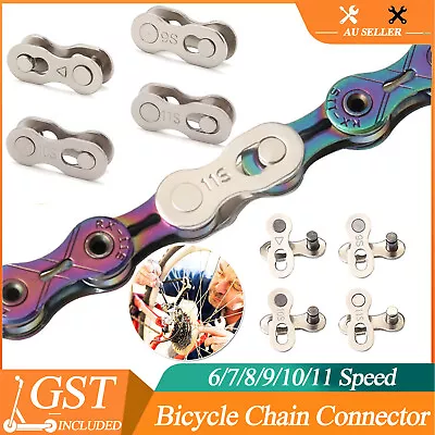 5 Pairs 6/7/8/9/10/11 Speed Bike Chain Master Link Connector QR + Simple Tool AU • $5.84