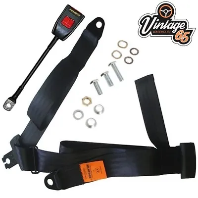 Volkswagen Beetle 181 Kubelwagen Front Static 3 Point Seat Lap Belt Kit Black • $259.73