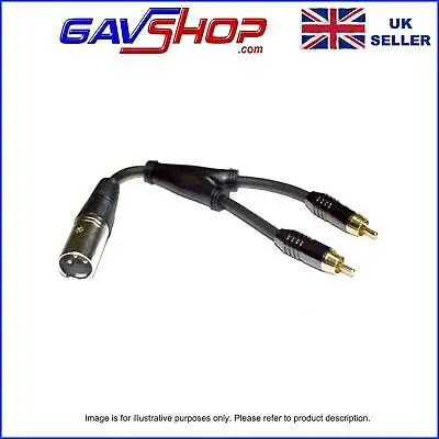 XLR Plug To 2 X Phono Plugs Adapter Cable Lead - PSG02976 • £9.28