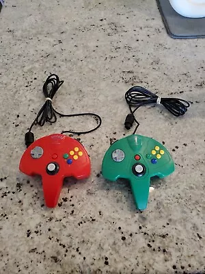 Lot Of 2 SuperPad 64 Performance Controllers Red Green For Nintendo N64 TESTED  • $27.99