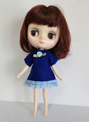 HM Clothes Fits 8  Middle Blythe Doll HANDMADE Blue Flower DRESS Fashion NO DOLL • $4.41