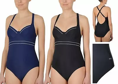 Naturana Underwired Non Padded Swimsuit Swimming Costume 73185 Navy Or Black • £9.99