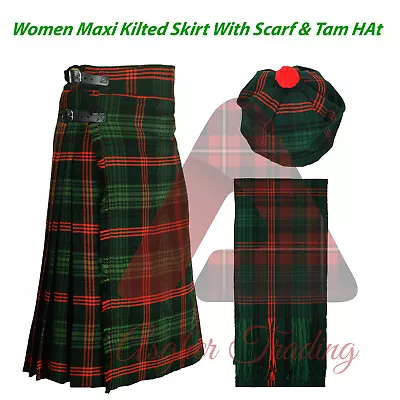 Maxi Kilted Skirt - Tartan Hostess Skirt - Women's Tartan Kilt - Custom Made • £56.05