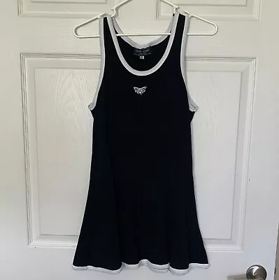 Vintage Perri Ashby London Tennis Dress Black Medium Fit And Flare Sleeveless • $33.75