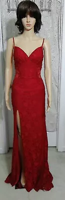 La Femme Red Lace Strappy  Gown/ Dress Size 2 NWT $438.00 • $185