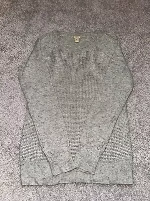 J Crew Warmspun Waffle Sweater Merino Wool Blend Women Size XS Gray • $13.99