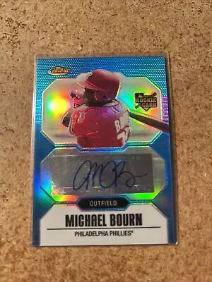 Michael Bourn 2007 Finest Refractors Blue  Baseball Card #155 Rookie Auto /299 • $3.50