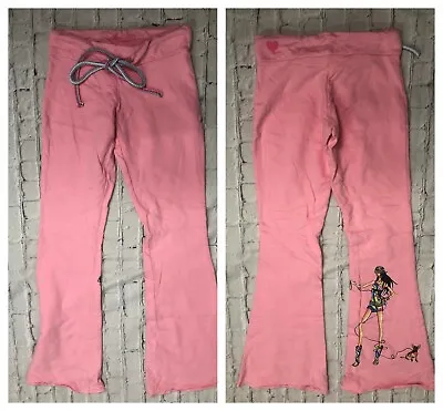 $18.99 • Buy MOSHI MOSHI LA By Lauren Moshi Jogger Sweatpants Pink Printed Flare Leg **S-L