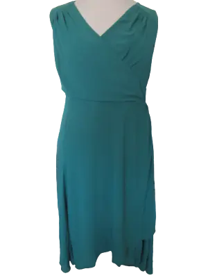 Sheego Ladies Evening Dress Green Chiffon Cocktail Strap Plus Size • $45.65