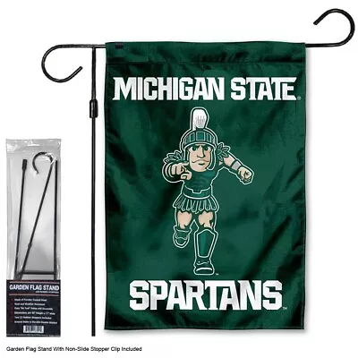 Michigan State University Sparty Garden Flag And Stand Pole Kit • $32.95