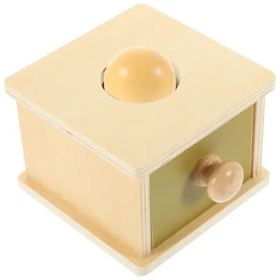 Montessori Wooden Object Permanence Box With Drawer & Ball Drop Play For Infants • £13.79