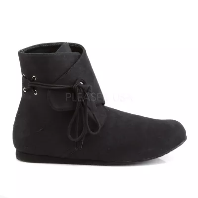 Black Viking Peasant Dark Ages Renaissance Fair Costume Shoes Ankle Boots • $64.95