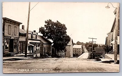 Postcard Madrid NY View Looking South RPPC 1917 Dirt Street • $49.95