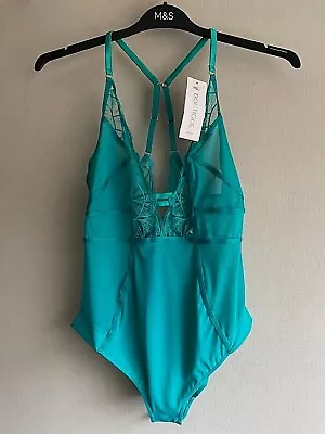 Rrp £26 M&s B By Boutique Size 10 12 14 16 Or 22 Green Soft Mesh Stretch Body • £14.99