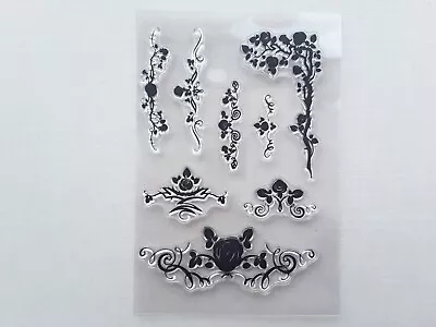 £2.20 • Buy 8 X Floral Pattern Silicone Stamps,Junk Journal Ephemera,Vintage Style,Scrapbook