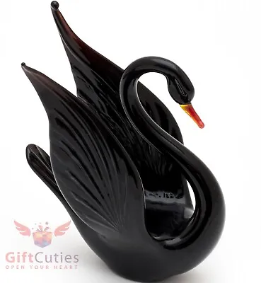 Glass Bird Black Swan  Murano  Figurine Handmade • $27