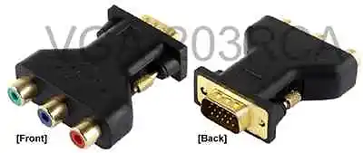 Component RGB YPbPr 3 RCA To D-sub 15-Pin VGA Video Adapter • £5.22