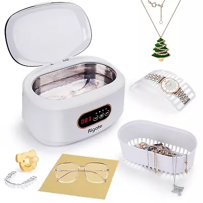 RIGATE Ultrasonic Jewelry Cleaning Machine (22.3oz/660ml) With Glasses Ring Silv • $19.99