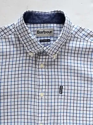 BARBOUR Men's TATTERSALL Check Shirt Large Size Long Sleeve Very Good Condition • £24.99