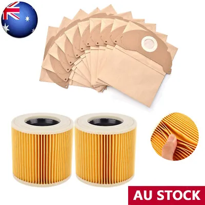 Filter+Dust Bag For Karcher Wet And Dry WD2 WD3.500 A2004 A2054 Vacuum Cleaner • $17.99
